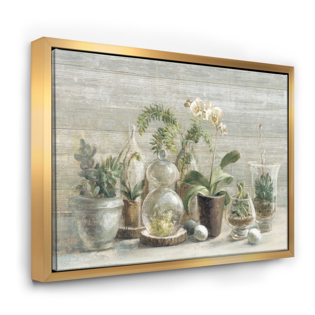 Designart - Composition of Orchids - Traditional Canvas in Gold Frame
